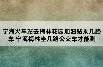 宁海火车站去梅林花园加油站乘几路车 宁海梅林坐几路公交车才能到